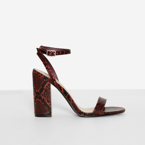 Sexy Ankle Strap Snake Print Sandals 7.5 Euro 38 - Picture 2 of 4